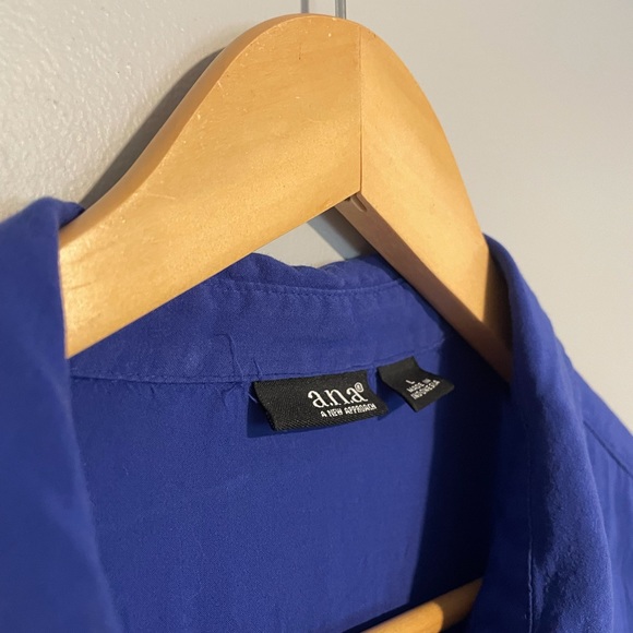 Indigo button up blouse - Picture 4 of 6